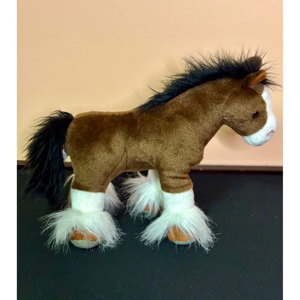Wild Republic Bud Clydesdale Horse Plush Brown White Standing Stuffed Animal 11